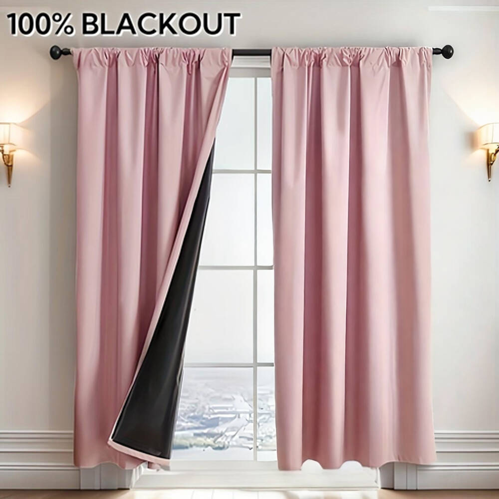 Lighting Decor Ideas - 1pc Tirai Blackout 100% dengan Lapisan