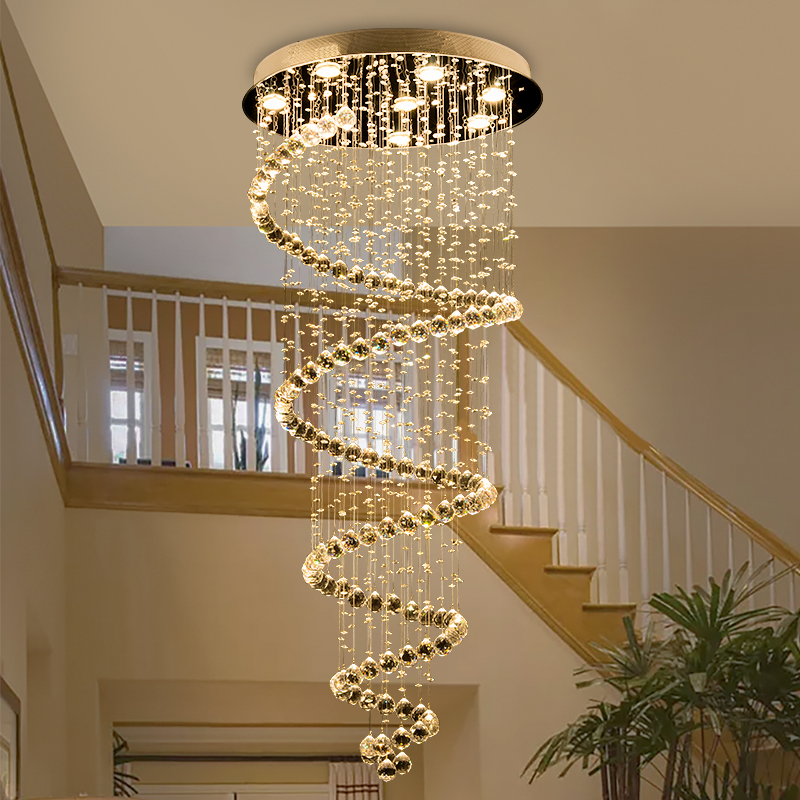 Decor Lighting Online - Lampu gantung kristal Spiral, lampu vila,