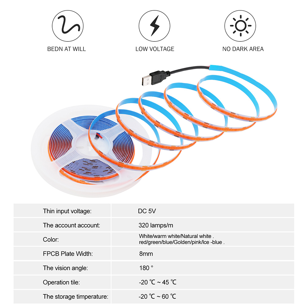 Lampu Strip LED COB DC 5V 320L - Decor Lighting Hours ulasan dan harga