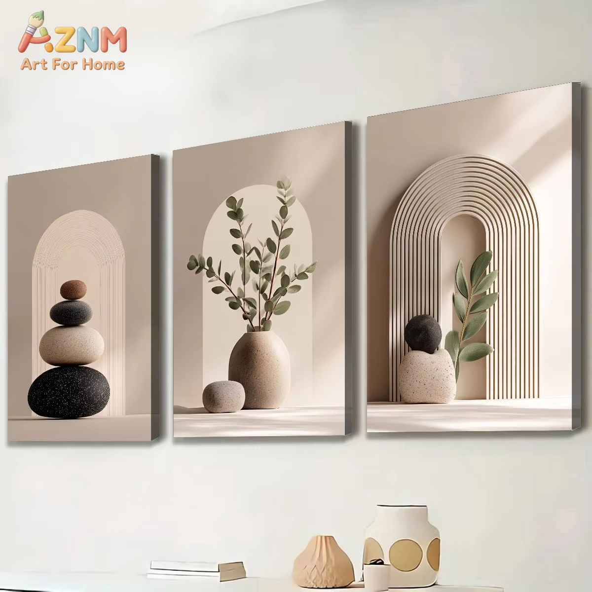 AZNM Poster Kanvas Tanaman Pot - Lighting Decor Ideas ulasan dan harga