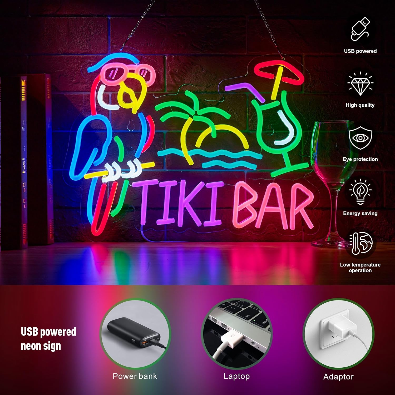 Lampu Neon LED USB Bentuk Buru - Lighting Decor Ideas ulasan dan harga