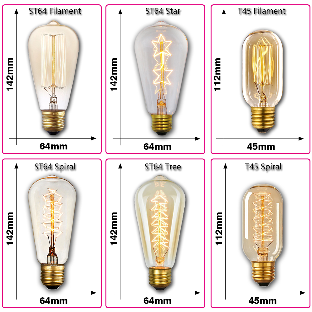 Bohlam Lampu Retro Edison E27  - Lighting Decor Ideas ulasan dan harga